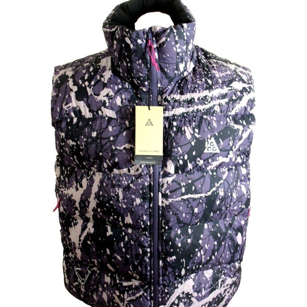 Nike Women's ACG Lunar Lake Therma-FIT ADV Vest Raisin Black Purple Size Small